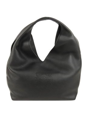 Loewe Black Leather Dunas Hobo Bag