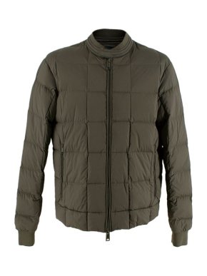 Armani Jeans Khaki Quilted Down Puffer Jacket