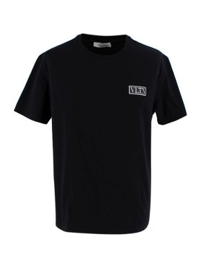 Valentino Garavani Black Cotton Logo T Shirt