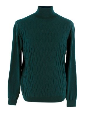 Corneliani Teal Diamond Jacquard Pattern Jumper