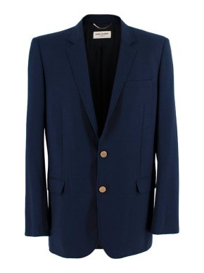 Saint Laurent Blue Single Breasted Tailored Jacket