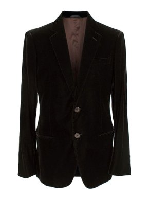 Giorgio Armani Deep Brown Velvet Single Breasted  Blazer