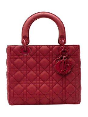 Cherry Red Medium  Ultramatte Lady Dior Bag