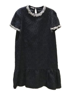 Miu Miu Brocade Crystal Embellished Dress