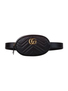 Gucci Marmont Black Leather Belt Bag