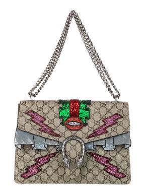 Gucci Embellished GG Supreme Dionysus Shoulder Bag