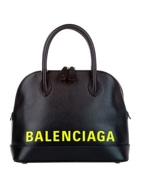 Balenciaga Black/Neon Leather Ville Tote