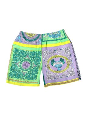 Versace Barocco Mosaic animalier silk shorts