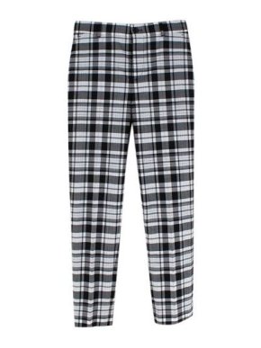 Balenciaga Black and White Check Print Trousers