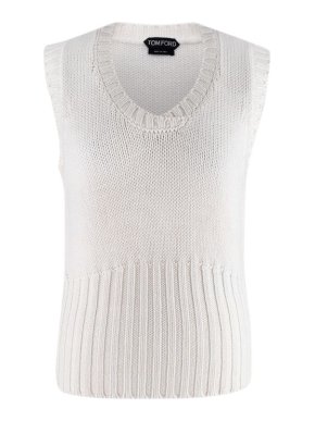 Tom Ford White Chunky Knit Vest