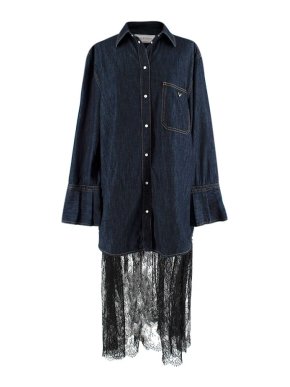 Valentino Garavani Denim & Lace Midi Shirtdress