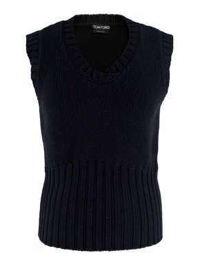 Tom Ford Black Wool Knitted Vest