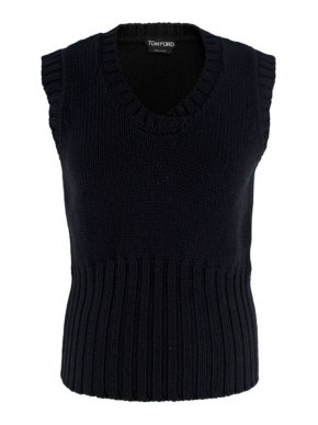 Tom Ford Black Wool Knitted Vest