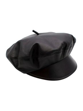 Dior Black Leather Baker Boy Hat