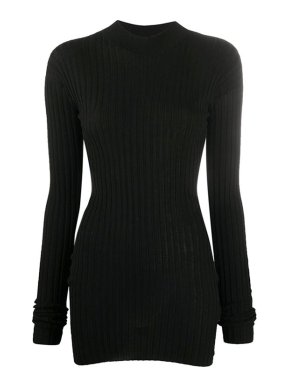 Bottega Veneta Brown mock-neck ribbed jumper