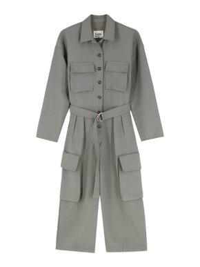 Frankie Shop Sage green cotton twill Linda boilersuit