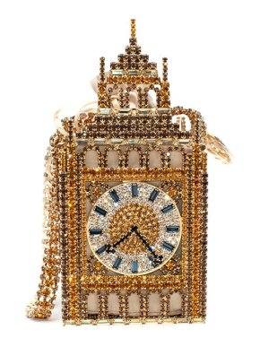 Rosantica Gold-tone metal & crystal Big Ben Minaudiere