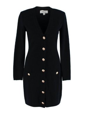 Black knitted longline cardigan