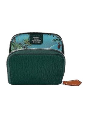 Hermes Vert Cypress Silk’in Change Purse