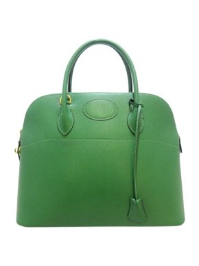 Hermes Green Epsom Leather Bolide 35 GHW
