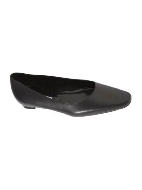 Manolo Blahnik Black Leather Hermanna Flats