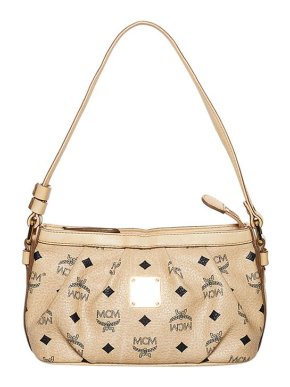 MCM Ivory Visetos leather baguette