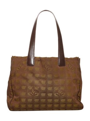 Chanel Vintage brown nylon New Travel Line tote bag
