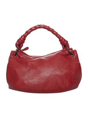 Bottega Veneta Red leather braided handle bag