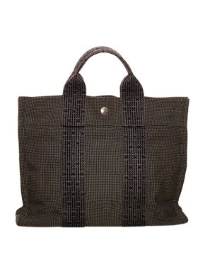 Hermes Vintage grey canvas Herline PM tote bag