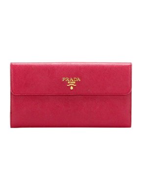 Prada Pink Saffiano leather long wallet