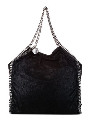 Stella McCartney Black Shaggy Deer Falabella tote bag
