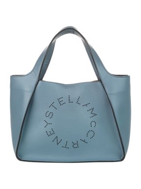 Stella McCartney Blue vegan leather Logo tote bag