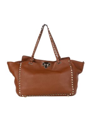 Valentino Garavani Tan leather medium Rockstud tote bag