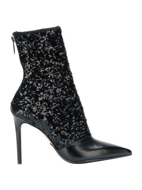 Balmain Sequin Leather Ankle Boots