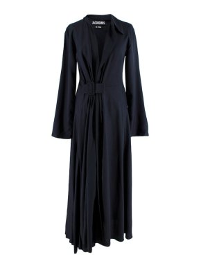 Jacquemus Navy belted Le Souk shirt dress