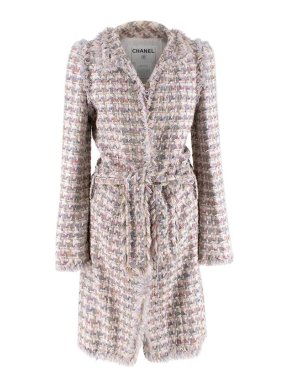 Chanel Pastel fantasy tweed belted jacket