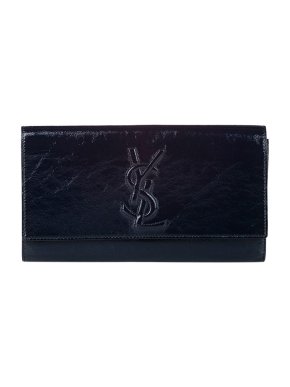 Saint Laurent Black cracleque leather Belle de Jour clutch bag