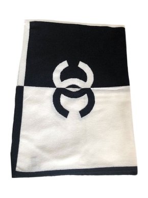 Chanel Bicolour CC cashmere shawl