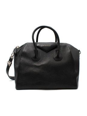 Givenchy Black Grained Leather Medium Antigona