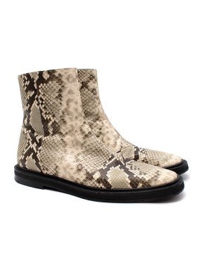Acne Natural python embossed flatform boots