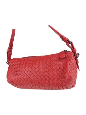 Bottega Veneta Red Intrecciato leather baguette