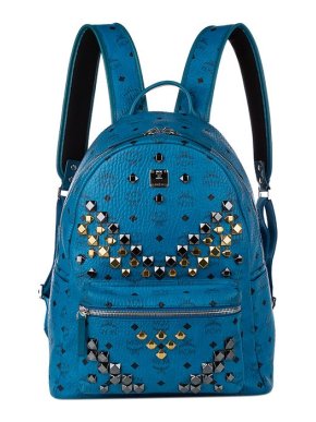 MCM Blue Visetos Stark leather backpack