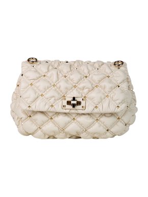 Valentino Garavani White leather Rockstud Spike soft bag