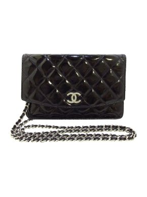 Chanel Black patent CC flap bag