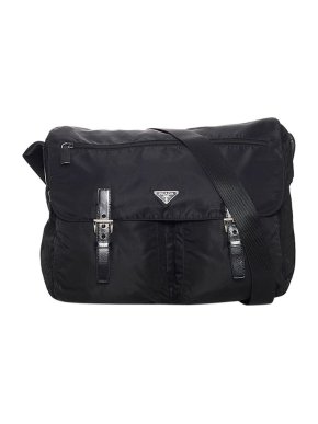 Prada Black nylon Tessuto messenger bag