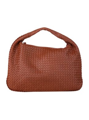 Bottega Veneta Cognac Intrecciato leather hobo bag
