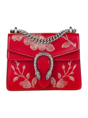 Gucci Red leather CNY embroidered Mini Dionysus bag