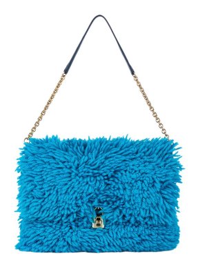 Dolce & Gabbana Blue fluffy fringed bag