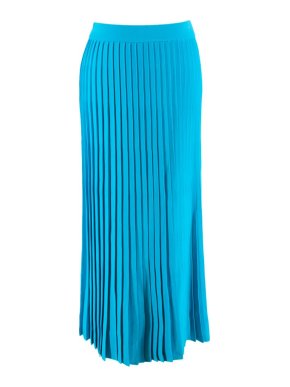 Balenciaga Turquoise stretch-knit pleated skirt