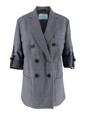 Prada Grey wool Prince of Wales checked blazer